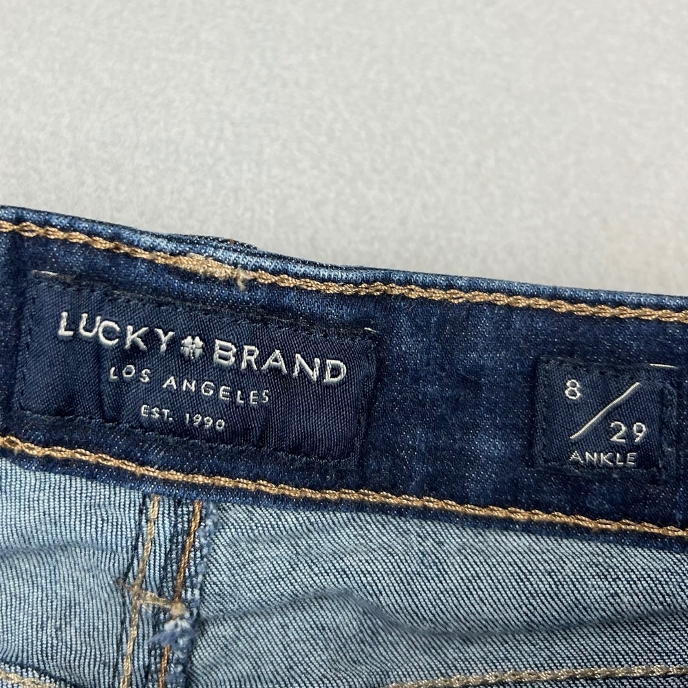 Lucky Brand Womens 8/29 Blue Ava Super Skinny Ankle Mid Rise Denim Jeans - Picture 4 of 9